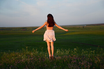 The girl on the green field Freedom Summer