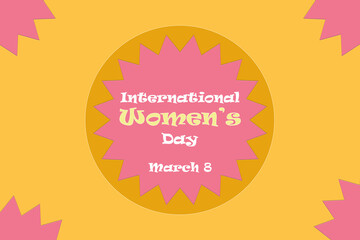 International women's day. Happy Women's day 8th March celebration banner.