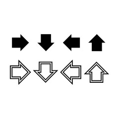 Arrow icon symbol vector for web and application in a black flat color pictogram illustration