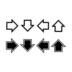 Arrow symbol icon vector for web and application in a black flat color pictogram illustration