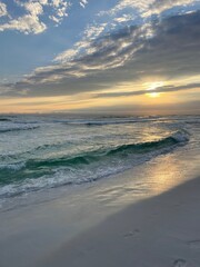 Golden sunset on Destin, Florida beach