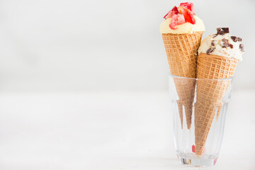 Ice cream healthy with fruits and nuts