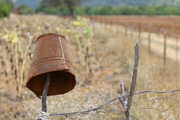 old bell on the grass