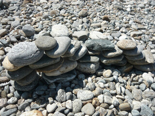 Fototapeta na wymiar Gray sea stones close-up