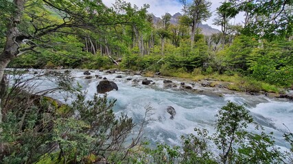 View of waterfall with lagoon