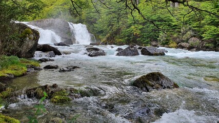 View of waterfall with lagoon