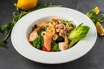 Cold Seafood Salad with Shrimp, Tuna and Octopus