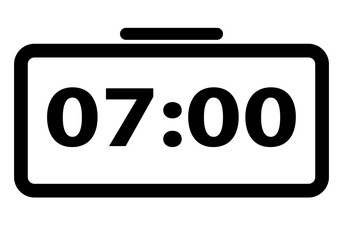 Icono de reloj despertador digital. Alarma de despertador. Siete horas © Gabrieuskal