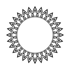 Abstract decorative design element for round frame.