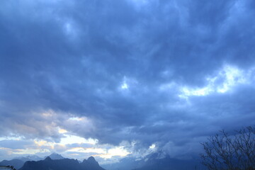 clouds over the mountains
