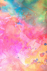 Vibrant Abstract Watercolour and Acrylic Painting Like Marble