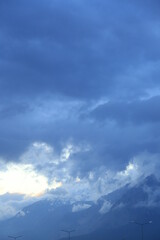 clouds over the mountains
