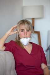 A nurse working hard at the hospital