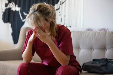 A nurse working hard at the hospital