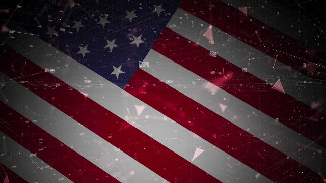 Usa flag with digital computer generated numbers and abstract details background