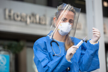A nurse working hard at the hospital