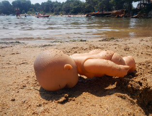 Tragedy of a doll in the sea