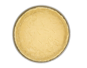 Shortcrust pastry in a cake mold