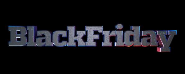 Black Friday logo 3d isolado co textura de metal