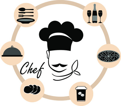 Cook with dish. Without background, isolated, vector illustration for International Chef's Day