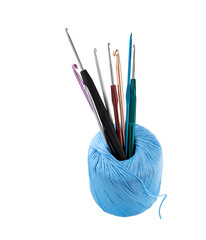 Different sizes of crochet hooks.