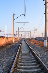 Fototapeta na wymiar railway tracks stretching into the distance