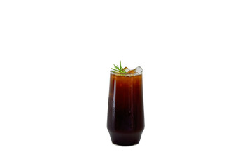 Iced Americano coffee with clipping path, on white background