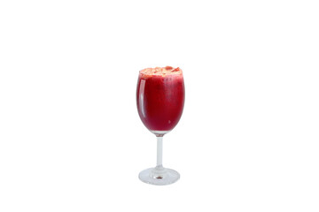 Orange - carrot  - Green apple and beetroot Cold-pressed juice  with clipping path, on white background