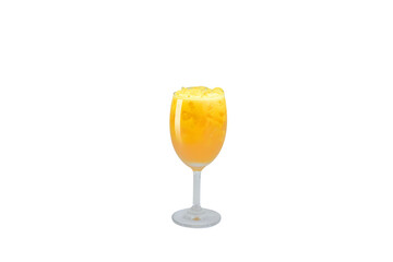 Orange Cold-pressed juice  with clipping path, on white background
