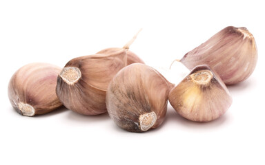 garlic cloves isolated on white background cutout