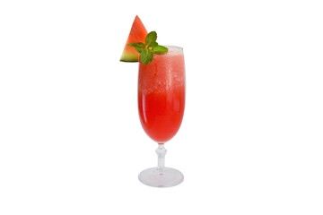 Watermelon  smoothie with clipping path, on white background