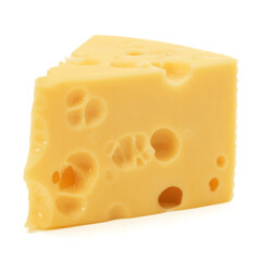Cheese block isolated on white background cutout