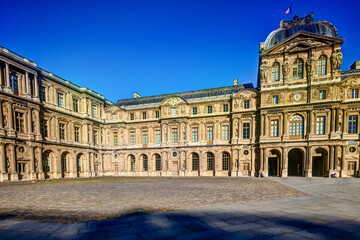 Fototapeta na wymiar Exteriors of the Louvre in Paris