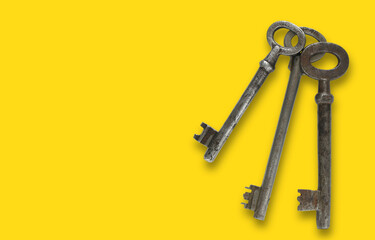 Three Antique Metal Keys
