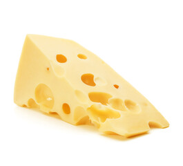Cheese block isolated on white background cutout