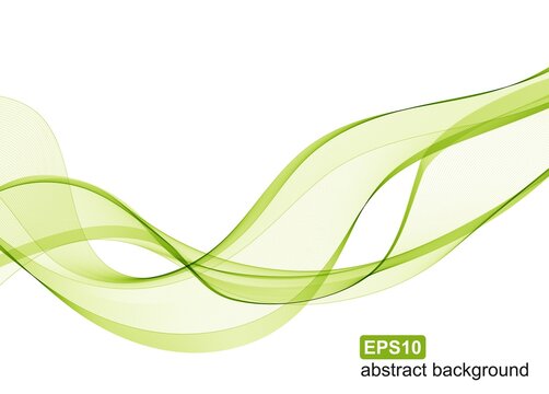 Abstract green wave background. Vector illustration. © samarets1984