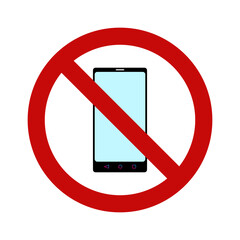 Icon prohibiting the use of the phone. Vector prohibiting phone icon. The icon prohibiting the phone in various public places.