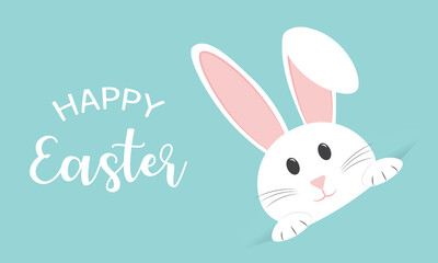 Easter card with cute rabbit