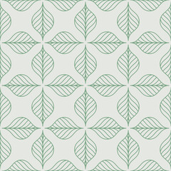 Seamless pattern. Graphic ornament. Floral stylish background. Vector repeating texture with stylized leaves