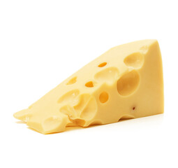 Cheese block isolated on white background cutout