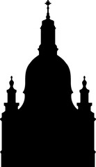 Grafik Frauenkirche Dresden schwarzweiß vereinfacht