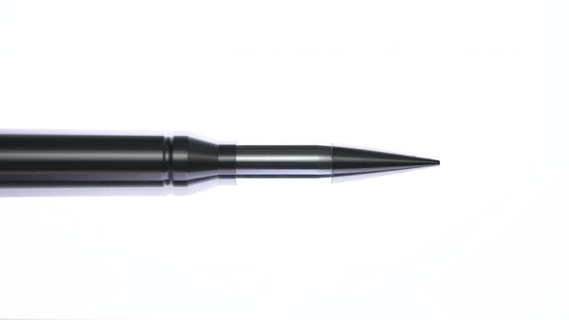 Silver bullet on white background