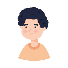 cartoon boy smiling icon, colorful design