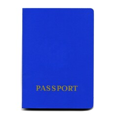 blue passport isolated over white