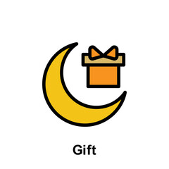Ramadan gift outline icon. Element of Ramadan day illustration icon. Signs and symbols can be used for web, logo, mobile app, UI, UX
