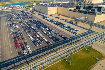 Aerial View of Automotive Assembly Plant in the United States