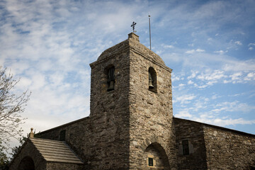 Fototapeta premium church sanctuary of Santa Maria la Real in O Cebreiro, province of Lugo, Galicia, Spain