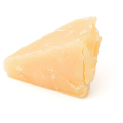 One parmesan cheese shred isolated on white background cutout