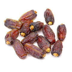 medjool dates on white background