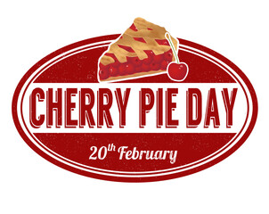 Cherry pie day grunge rubber stamp